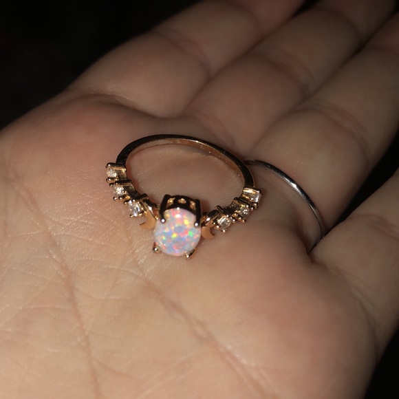 SALE Elegant Rose Gold Celestial Opal Ring (Size 7) - Picture 4 of 4